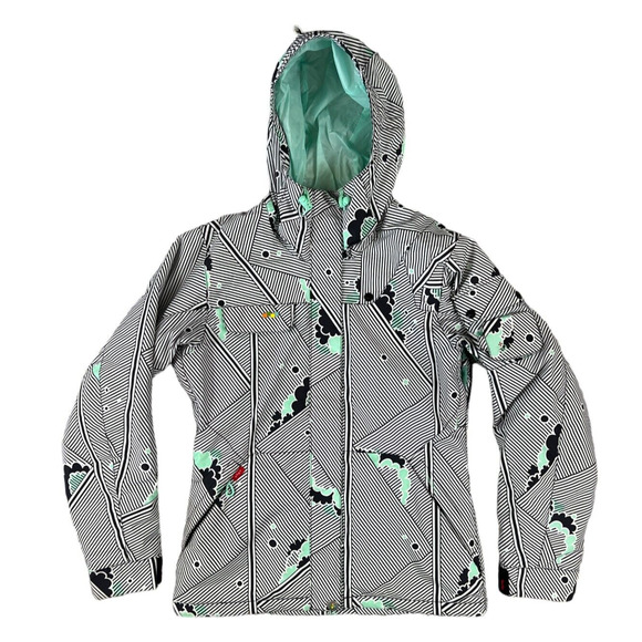 FourSquare Snowboard Women Striped Jacket Size Medium - Picture 1 of 7